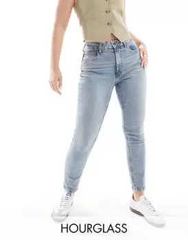 Голубые узкие джинсы для мам ASOS DESIGN Hourglass