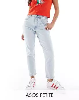 Голубые узкие джинсы Mom ASOS DESIGN Petite ASOS