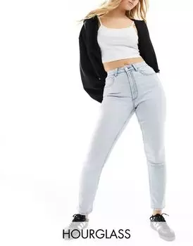 Голубые узкие джинсы Mom ASOS Hourglass