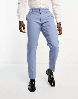Голубые узкие костюмные брюки New Look