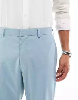 Голубые узкие костюмные брюки River Island