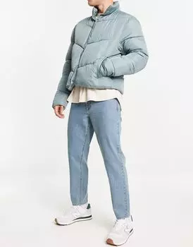 Голубые зауженные джинсы ASOS DESIGN