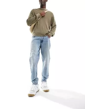 Голубые зауженные джинсы ASOS DESIGN