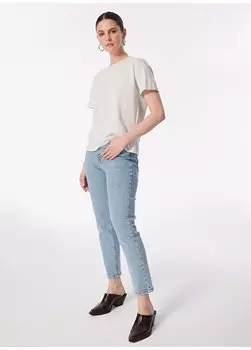 Голубые женские джинсовые брюки прямого кроя с высокой талией Mom Fit 1091129 Network, синий