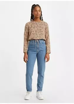 Голубые женские джинсовые брюки с высокой талией MOM JEAN FYI Levis, синий