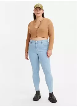 Голубые женские джинсовые брюки Super Skinny с высокой талией Levis