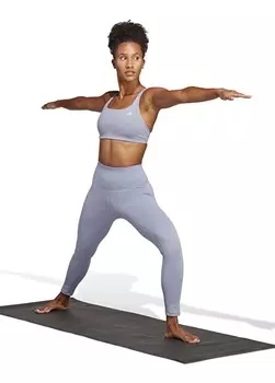 Голубые женские леггинсы Adidas