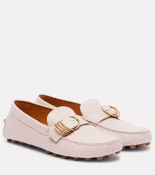 Гоммино Макро кожаные мокасины для вождения Tod's, Shadow Gray