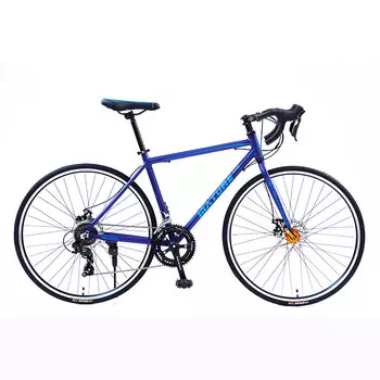 Гоночный автомобиль Jinmaizhuo, пригородный автомобиль с двойным дисковым тормозом, синий и черный, 700C, круглая трубка, горячая штамповка, 16 скоростей