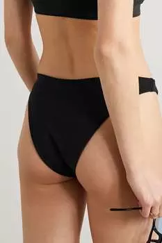 GOOD AMERICAN Плавки бикини Better Cheeky в рубчик, черный