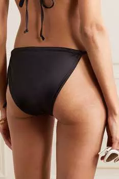 GOOD AMERICAN плавки бикини Tiny Ties из эластичного атласа, черный