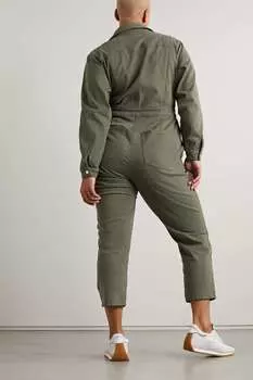 GOOD AMERICAN Укороченный джинсовый комбинезон Fit For Success, армейский зеленый