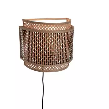 GOOD&MOJO - Настенный светильник Bhutan - бамбук/черный - 32x16x27см, коричневый