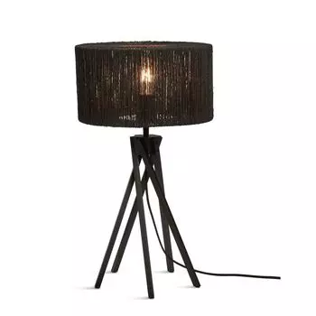 GOOD&MOJO - Настольная лампа Iguazu - джут/бамбук черный - 30x45см настольная лампа - прикроватная лампа, гостиная, спальня