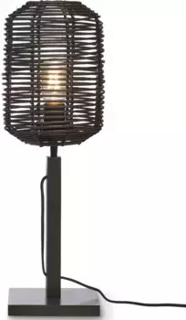 GOOD&MOJO Настольная лампа "ТАНАМИ", 1 лампочка, лампочка E27 | без лампочек, устойчивый 18,00 см, Высота: 45,00 см., черный