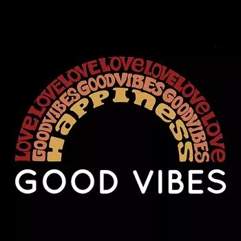 Good Vibes — мужская футболка с рисунком Word Art LA Pop Art, черный