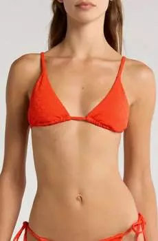 Good Vibes Slide Высокий Треугольный Бикини Топ В Закате Красный Billabong