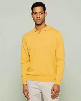 Горчичный мужской свитер с воротником-поло Scotta 1985, горчичный