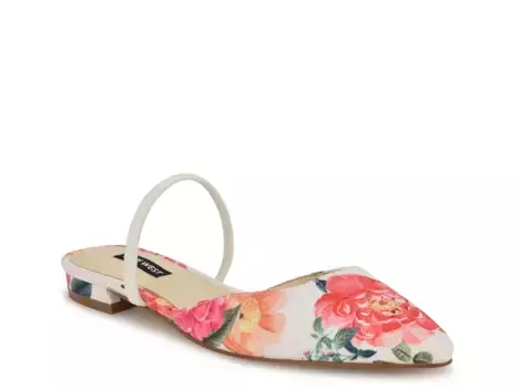 Gorga Mary Jane Мюли Nine West, White/Multicolor Floral Print