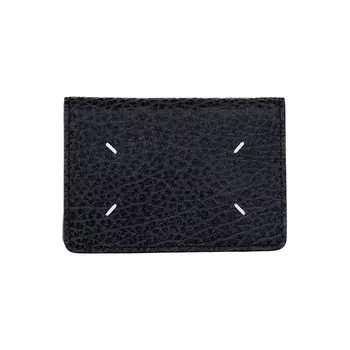 Горизонтальная визитница Maison Margiela с четырьмя стежками, цвет черный