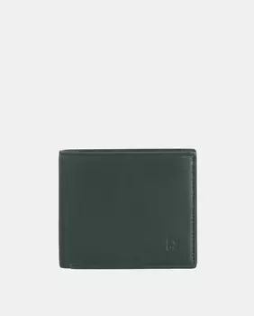 Горизонтальный кошелек из телячьей кожи зеленого цвета с контрастными деталями Dudu, зеленый