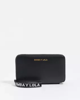 Горизонтальный кожаный женский кошелек черного цвета Bimba y Lola, черный