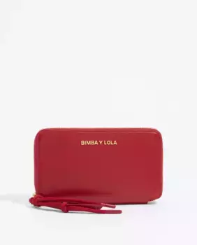 Горизонтальный красный кожаный женский кошелек Bimba y Lola, красный