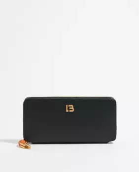 Горизонтальный женский кошелек на черной кожаной молнии Bimba y Lola, черный