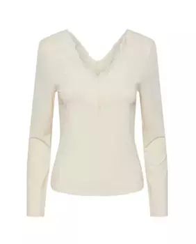 Горловина кружевной блузки Yas, белый