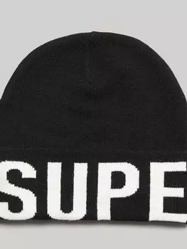 Горная вязаная шапка Superdry, черный/оптический