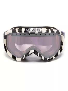 Горнолыжные очки Gucci Eyewear с принтом зебры, черный