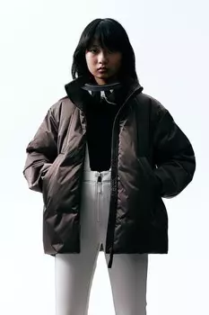 Горнолыжный пуховик из термомува H&M, коричневый