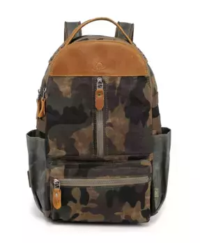 Горный Лист Утилитарный Рюкзак из Вощеного Холста Utility Bee-Wax Canvas Backpack TSD BRAND, зеленый
