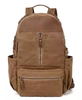 Горный Лист Утилитарный Рюкзак из Вощеного Холста Utility Bee-Wax Canvas Backpack TSD BRAND, коричневый/бежевый