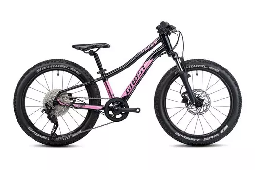 Горный велосипед Ghost Lanao 20 Full Party - 20 дюймов - Diamant - 2025, цвет Schwarz|metallic black/pink shimmer - glossy