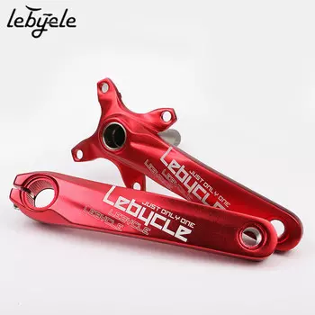 Горный велосипед LeBycle, левый и правый шатуны, полые интегрированные передние звезды и передние звезды, модифицированные и модернизированные однодисковые аксессуары (левый и правый шатуны - красные)