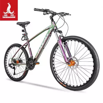 Горный велосипед Phoenix для взрослых с дисковым тормозом с регулируемой скоростью для студентов, амортизация для бездорожья, легкий гоночный хамелеон, противотуманные фары фиолетового цвета, 26 дюймов