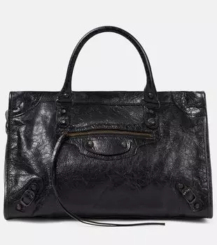 Городская кожаная сумка-тоут среднего размера Le City Balenciaga, черный