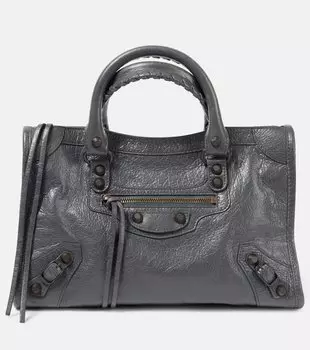 Городская маленькая кожаная сумка через плечо Balenciaga, Volcanic Rock