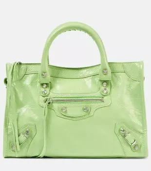 Городская маленькая кожаная сумка-тоут Le City Balenciaga, Vert