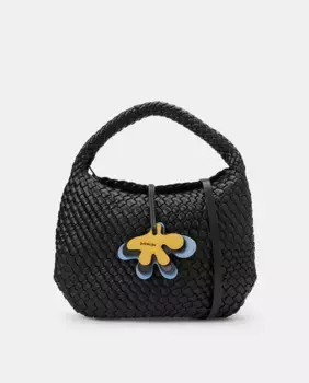 Городская плетеная черная сумка-тоут Jo & Mr. Joe, чёрный