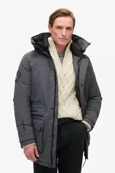 Городская утепленная парка с капюшоном Superdry, черный