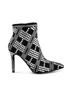 Городские ботфорты на шпильке с кристаллами Urbanite Rhinestones Studded London Rag, черный