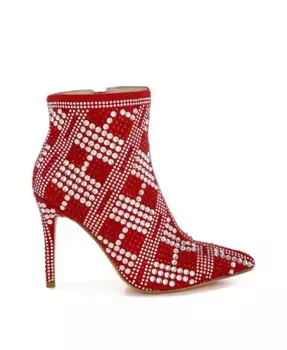 Городские ботфорты на шпильке с кристаллами Urbanite Rhinestones Studded London Rag, красный