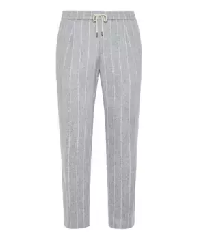 Городские брюки из фланели в тонкую полоску Boggi Milano, серый
