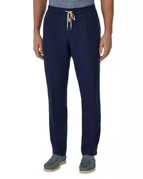 Городские льняные зауженные брюки Boggi Milano, синий