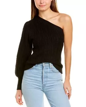 Городской элегантный свитер на одно плечо City Sleek, черный