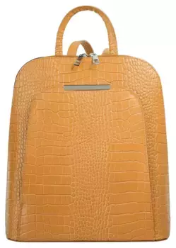 Городской рюкзак Cluty, натуральная кожа, производство Италия, желтый