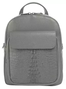 Городской рюкзак Cluty, натуральная кожа, производство Италия, серый