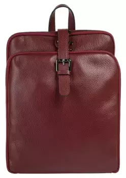 Городской рюкзак Cluty, натуральная кожа, производство Италия, красный